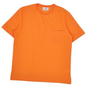 エルメス HERMES Tシャツ カットソー 半袖 ショートスリーブ Hロゴ刺繍 鹿の子 トップス メンズ S オレンジ cf09oo-rm05f11694