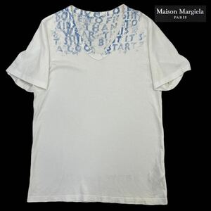 極美品 Martin Margiela マルタンマルジェラ エイズT サイズS 2014年モデル ホワイト×ブルー イタリア製 AIDS T Tシャツ 人気 完売 A2361