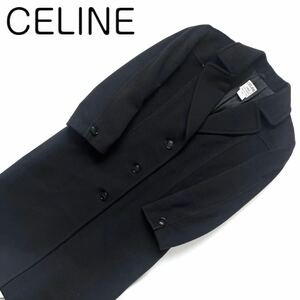 【送料無料】celine セリーヌ　チェスターコート 冬物　レディース　ウール　ロングコート　アウター　ブラック　黒　38 M