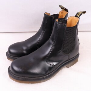 ドクターマーチン UK5/23.5cm-24.0cm/チェルシーブーツ サイドゴア 2976 黒 ブラック ブーツ レディース dr.martens 中古 古着 dh4108