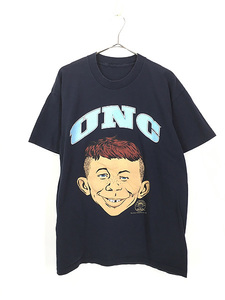 古着 90s Mad Magazine 「UNC」 風刺 雑誌 アルフレッド BIG フェイス Tシャツ XL位 古着