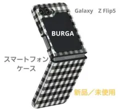 新品／BURGA／Galaxy Z Flip 5 ／ケース／白黒ギンガムチェック