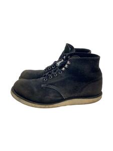 RED WING◆ブーツ/US8/BLK/スウェード/8174/ソール減り/色褪せ