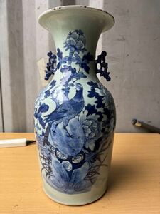 中国 清時代 唐物 花瓶 古美術　アンティーク 中国美術 骨董品 色絵 清朝 清時代 古染付 