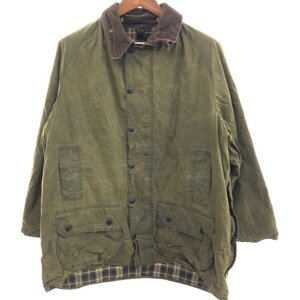 90年代 イングランド製 Barbour バブアー BEAUFORT ビューフォート オイルドジャケット 3ワラント グリーン (メンズ C46) 中古 古着 Q0898