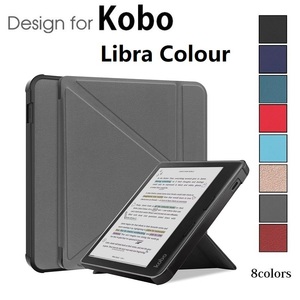 Kobo Libra Colour 2024用PU+TPU 保護ケース 電子書籍 オートスリープ機能 トランスフォーマー スタンド 赤