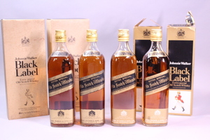 p-2584 未開栓古酒　JOHNNIE WALKER　ジョニーウォーカー　BLACKLABEL　ブラックラベル　スコッチ　ウイスキー　4本　750ｍL