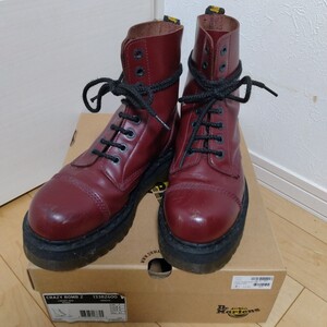 ★☆レア品 ドクターマーチン 厚底ブーツ サイズUK7 26cm CRAZY BOMB2 13382600 チェリーレッド Dr.Martens クレイジーボム2 8ホール☆★