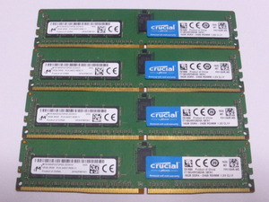 メモリ サーバーパソコン用 Crucial Micron DDR4-2400 (PC4-19200) ECC Registered 16GBx4枚 合計64GB 起動確認済です④