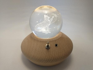 【箱付き】クリスタルボール オルゴール 猫 Crystal Ball Music Box Kristallkugel Spieluhr 「君をのせて」