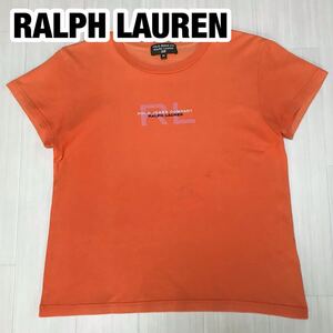 POLO JEANS CO.RALPH LAUREN ポロジーンズコウ.ラルフローレン 半袖Tシャツ M オレンジ プリントロゴ ビッグロゴ