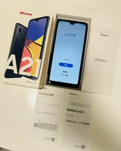 ★docomo Galaxy A21 SC-42A ブラック 本体 白ロム SIMロック解除済み SIMフリー ネットワーク判定〇