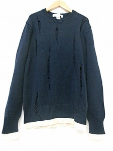 COMME des GARCONS SHIRT コムデギャルソン シャツ クラッシュニット ネイビー M S23215 アクリル100% Crushed knit