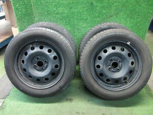 TOPY製 スチール 15インチ 15x5.5J PCD100 +? 4H 185/60R15 4本　アクア ヴィッツ カローラフィールダー等　　2024.3.27.O.11-J1-1