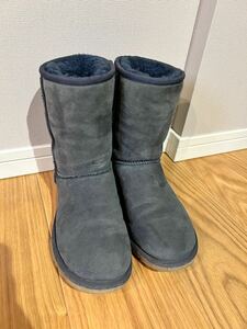 アグ UGG5825 CLASSIC SHORTクラシックショート ムートンブーツネイビー 紺 6 23cm