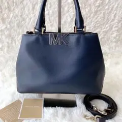 MICHAEL KORS シボ革 ゴールドロゴ金具 ショルダーバッグ  2way