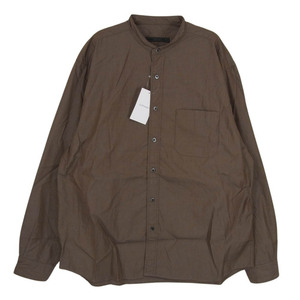 SOPHNET. ソフネット SOPH-242020 BAND COLLAR SHIRT バンド カラー シャツ 長袖 シャツ ブラウン系 XL【美品】【中古】