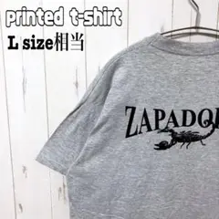 バックプリント Tシャツ メンズ L相当 グレー 半袖 ZAPADQRES 古着