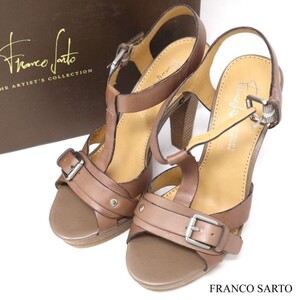 新品同様★ FRANCO SARTO フランコサルト 春夏 ストラップ♪ レザー ヒール サンダル Sz.22/5/M　レディース　D3G00102_5#S