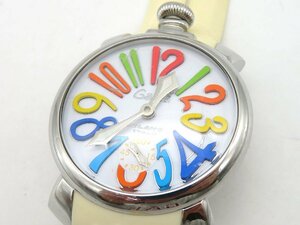 1円◆稼働◆ ガガミラノ ホワイト 手巻き メンズ 腕時計 N58101