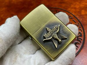 1円 ZIPPO ライター マルボロ Marlboroジッポ Zippoオイルライター真鍮製 中古品 喫煙グッズ ジッポー 火花確認済R658007