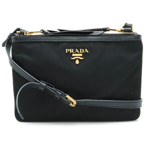 PRADA プラダ ショルダーバッグ ポシェット 2WAY クラッチバッグ ナイロン レザー NERO 黒 ブラック