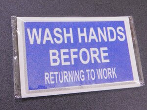 デコサインステッカー【WASH HANDS/手洗い】　壁紙シール　ウォール　アメリカン　≪サイズ 100×153mm≫