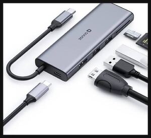 【開封のみ】QUUGE ★6in1 USB Type-C 拡張ハブ PD急速充電 100W USB-C HDMI 多機能 送料込 アルミ パソコン