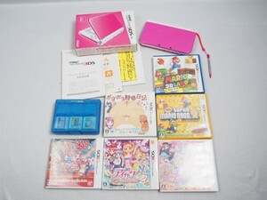 1N250106　3DS new 任天堂 3DSLL 本体 ソフト まとめ ピンク プリパラ プリティーリズム 星のカービィ 他 箱/取説付 通電/簡易動作OK