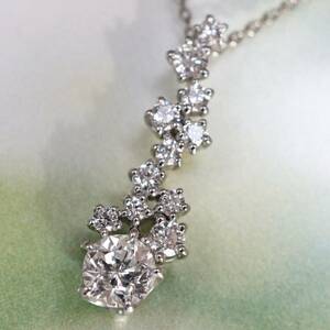 Pt フェスタリア Wish upon a star ヘリテージ ダイヤモンド 0.573ct 0.35ct ネックレス ウィッシュアポンアスター ビジュソフィア