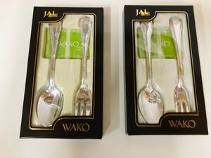 ● 未使用保管品 JAL ファーストクラス スプーンとフォークセット 2箱 銀座和光 WAKO 非売品