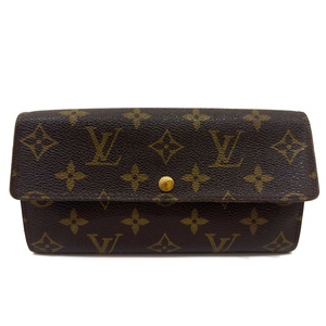 中古 ルイヴィトン 長財布 モノグラム ポシェット ポルト モネ クレディ ブラウン レディース LOUIS VUITTON 【送料無料】【名谷店】