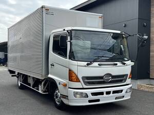 動画有！売り切り！H22年 日野 レンジャー アルミバン ハネ上げパワーゲート 積載3300kg 6.4L ディーゼル 6速MT エンジン好調！佐賀福岡