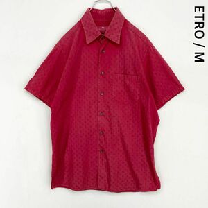 ETRO　エトロ　フェード　総柄　ペイズリー柄　ジャガード　半袖シャツ　メンズ　Mサイズ