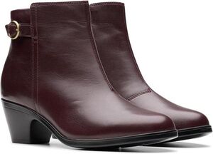 Clarks 25.5cm コンフォート ブーツ ジッパー ゴールド レザー 軽量 ヒール バレエ スニーカー オフィス ローファー パンプス WH5