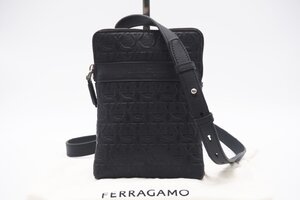 ☆安心の３大保証☆ Aランク ≪Salvatore Ferragamo サルヴァトーレフェラガモ/ショルダーバッグ≫ 753423 ガンチーニ ブラック 送料無料