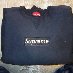 supreme box logo crewneck 紺X 紺 box ネイビー ネイビー 初期