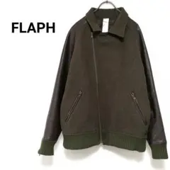 貴重 y2k！　FLAPH　牛革　レザー　ライダース　スタジャン　カーキオリーブ