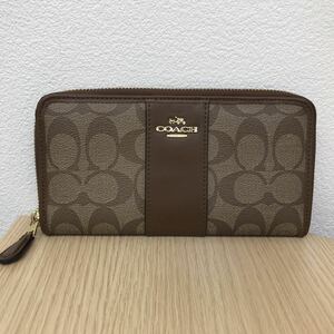 COACH 長財布 ブラウン ベージュ 