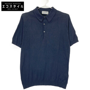 JOHN SMEDLEY ジョンスメドレー ネイビー シーアイランドコットン 30G KIERAN ニットポロシャツ ネイビー S トップス コットン メンズ 中古