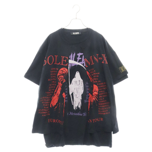 RAF SIMONS ラフシモンズ 22SS Solemen-X Big Fit Doubled T-shirt オーバーサイズ再構築レイヤード半袖Tシャツ ブラック 221-142A