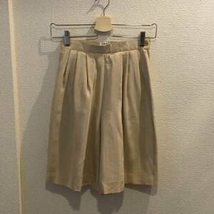 フォクシー FOXEY ストライプ柄シルクショートパンツ38/キュロットスカート