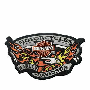 希少 80s 90s USA製 ロゴ ワッペン 当時物 Harley-Davidson ビンテージ ハーレーダビッドソン パッチ 刺繍 ファイヤーバード イーグル 