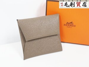 エルメス HERMES コインケース バスティア エトゥープ シェブルミゾル U刻印 シルバー金具 未使用 小銭入れ