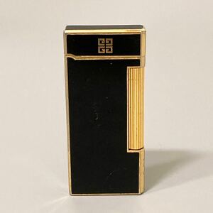 1円〜 GIVENCHY ジバンシィ 2000 ガスライター ライター ローラー ブラック ゴールド 喫煙具 火花確認済み 現状品