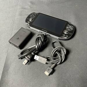 【動作品】 SONY/ソニー PlayStation VITA ブラック プレイステーション 本体 アダプタ 初期化済み PCH-1000