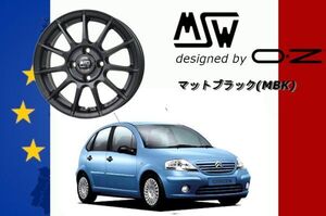 MSW85 -2 / エムエスダブリュー OZ 17インチ ホイール 7.0J +28 4/108 ハブ径65.1 マットガンメタル シトロエン C3 -2010ｙ 1台分 送料無料