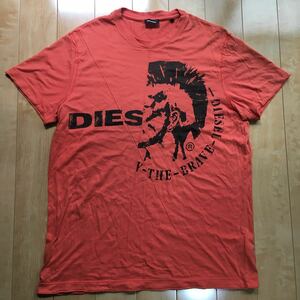 ディーゼル 半袖Tシャツ オレンジ DISEL 半袖 Tシャツ