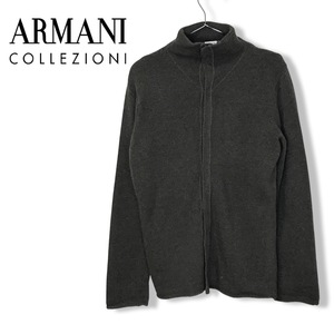 ★ARMANI COLLEZIONI アルマーニ コレッツォーニ★メンズ スナップボタン ニット ジャケット カーディガン カーキ size F40 I48 管:B:12