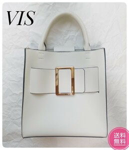 【新品未使用】VISショルダー/ハンド2wayバッグ/ホワイト◆送料無料